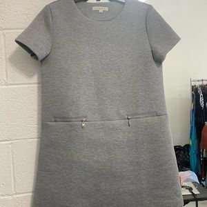 Moody Paperdoll Grey Dress Joah zipper pockets